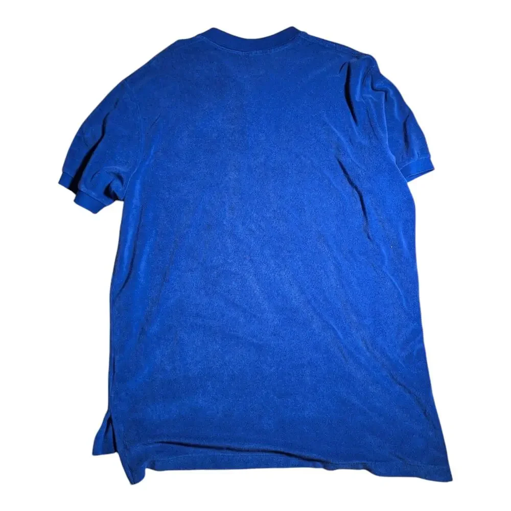 Vtg 1990s Polo Ralph Lauren Horse Logo Blue Terrycloth Classic Polo Shirt Sz XL